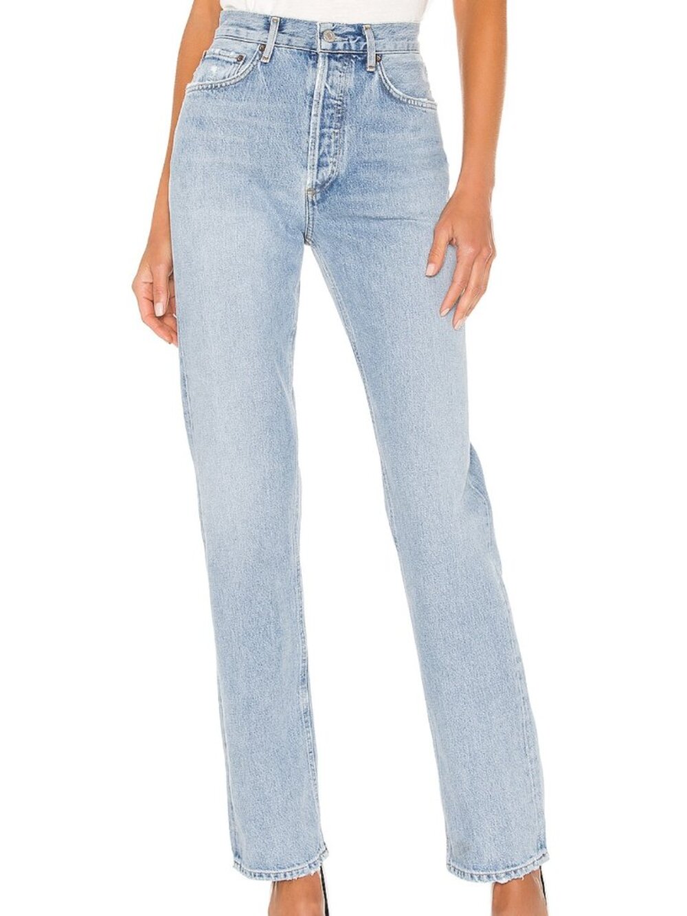 AGOLDE Straight Jeans - Light Denim Size 25 - Picture 1 of 6